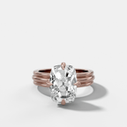 Triple Row Compass Engagement Ring with Old Mine Cut Diamond
