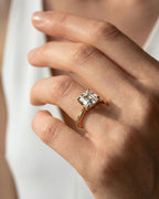 Tulip Basket Cathedral Engagement Ring with Asscher Cut Diamond