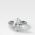 Tulip Basket Cathedral Engagement Ring with Oval Cut Diamond