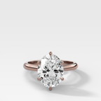 Tulip Basket Cathedral Engagement Ring with Oval Cut Diamond