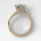 Tulip Basket Cathedral Engagement Ring with Oval Cut Diamond