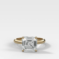 Tulip Basket Cathedral Engagement Ring with Asscher Cut Diamond