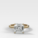 Tulip Basket Cathedral Engagement Ring with Asscher Cut Diamond