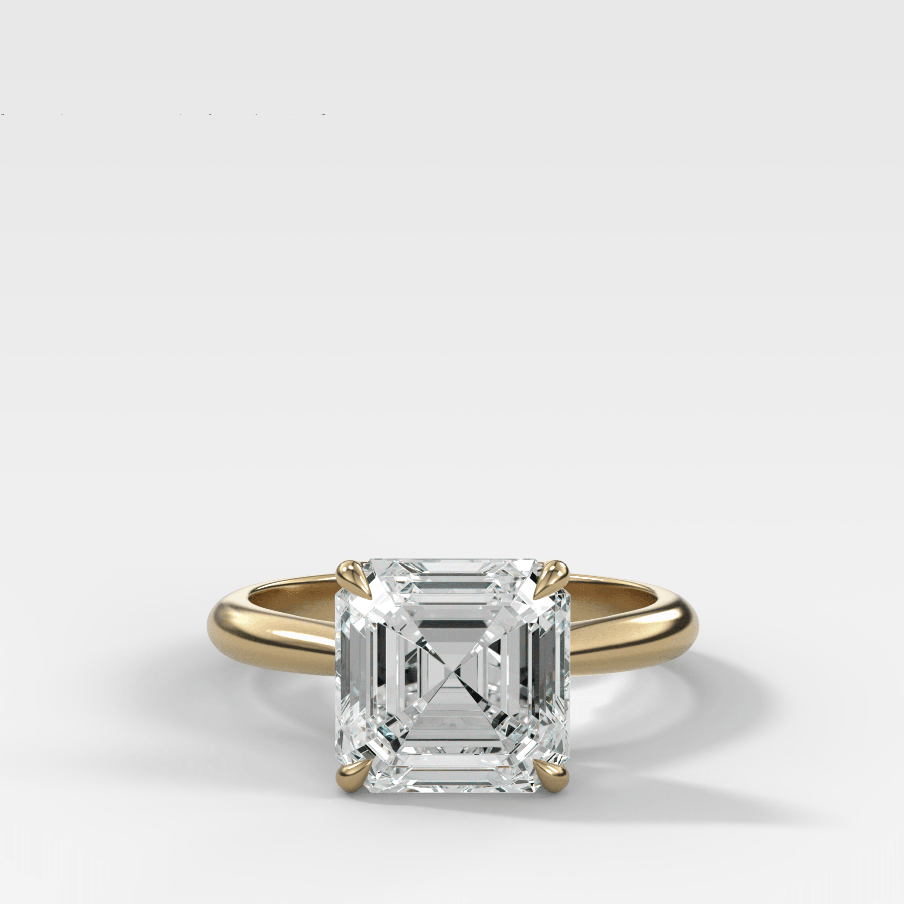 Tulip Basket Cathedral Engagement Ring with Asscher Cut Diamond