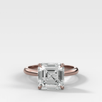 Tulip Basket Cathedral Engagement Ring with Asscher Cut Diamond