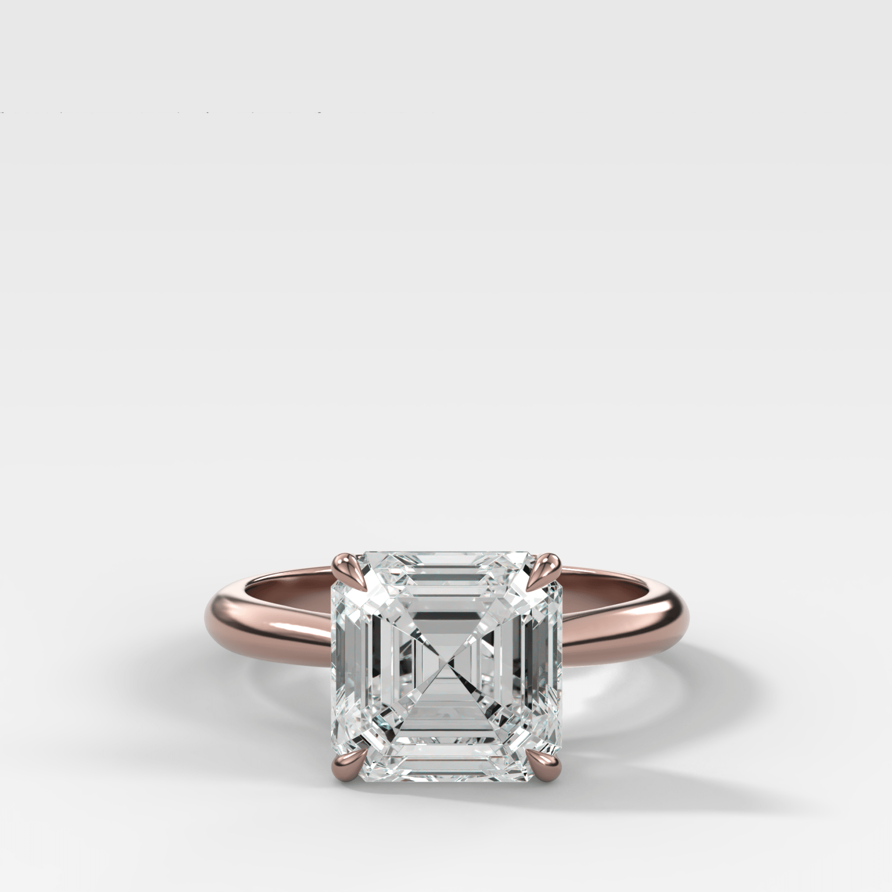Tulip Basket Cathedral Engagement Ring with Asscher Cut Diamond