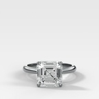 Tulip Basket Cathedral Engagement Ring with Asscher Cut Diamond
