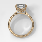 Tulip Basket Cathedral Engagement Ring with Asscher Cut Diamond