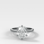 Tulip Basket Cathedral Engagement Ring with Elongated Cushion Cut Diamond