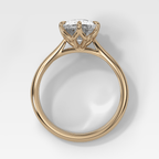 Tulip Basket Cathedral Engagement Ring with Elongated Cushion Cut Diamond