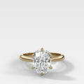 Tulip Basket Cathedral Engagement Ring with Elongated Cushion Cut Diamond
