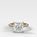 Tulip Basket Cathedral Engagement Ring with Princess Cut Diamond