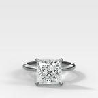 Tulip Basket Cathedral Engagement Ring with Princess Cut Diamond