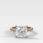Tulip Basket Cathedral Engagement Ring with Princess Cut Diamond