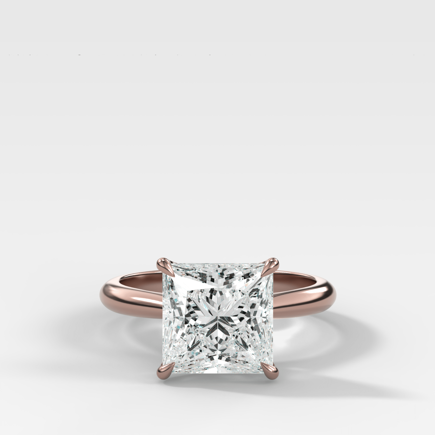 Tulip Basket Cathedral Engagement Ring with Princess Cut Diamond
