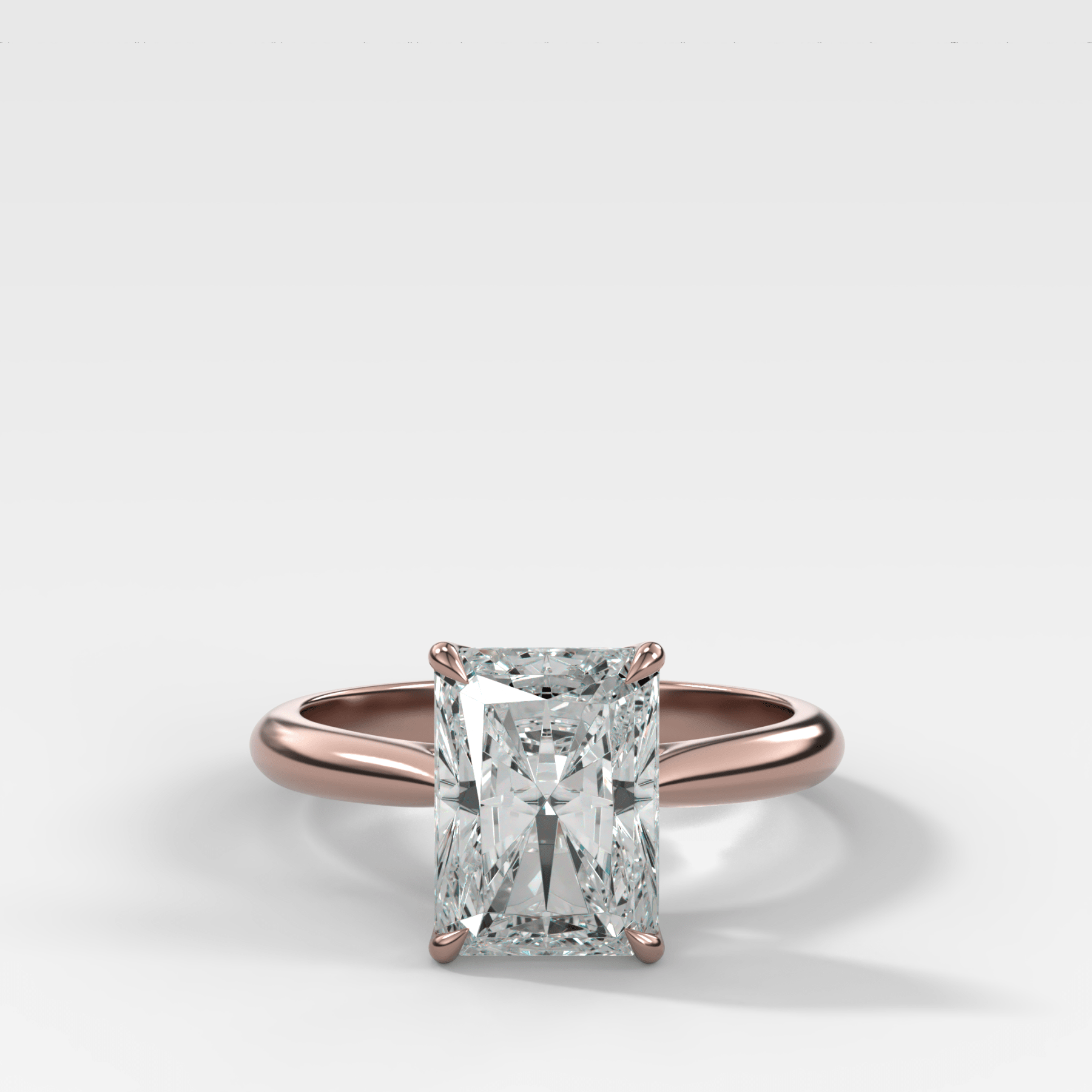 Tulip Basket Cathedral Engagement Ring with Radiant Cut Diamond