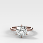 Tulip Basket Cathedral Engagement Ring with Square Cushion Cut Diamond