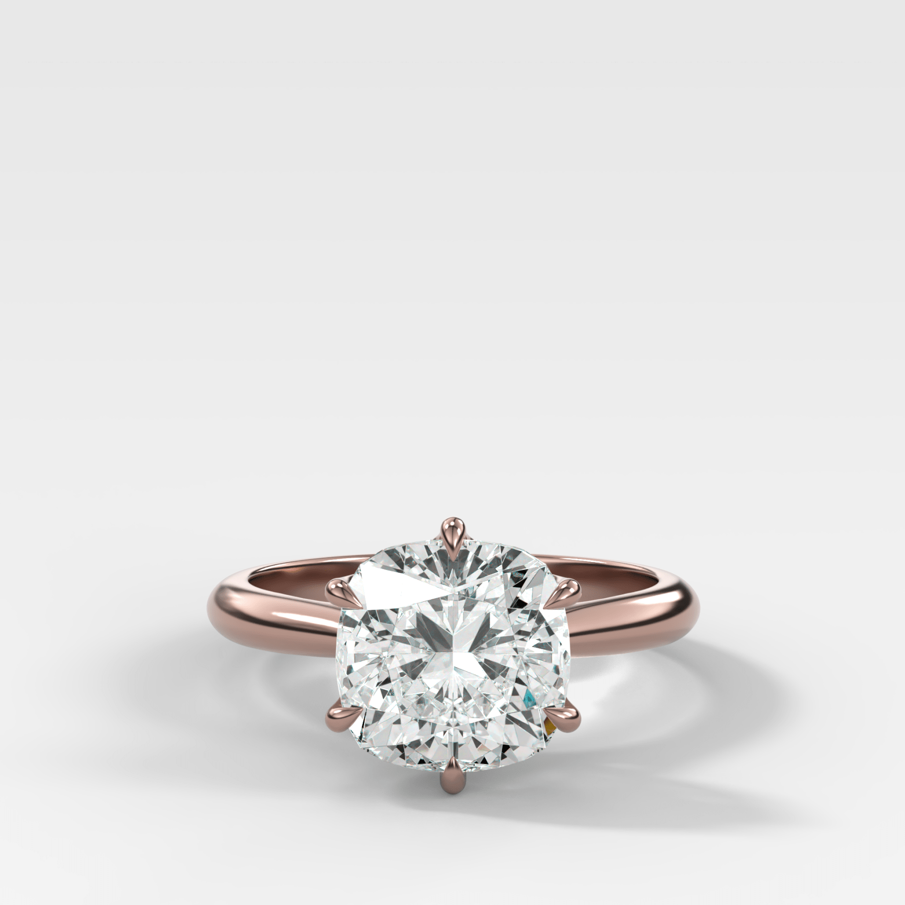 Tulip Basket Cathedral Engagement Ring with Square Cushion Cut Diamond