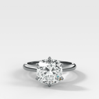 Tulip Basket Cathedral Engagement Ring with Square Cushion Cut Diamond