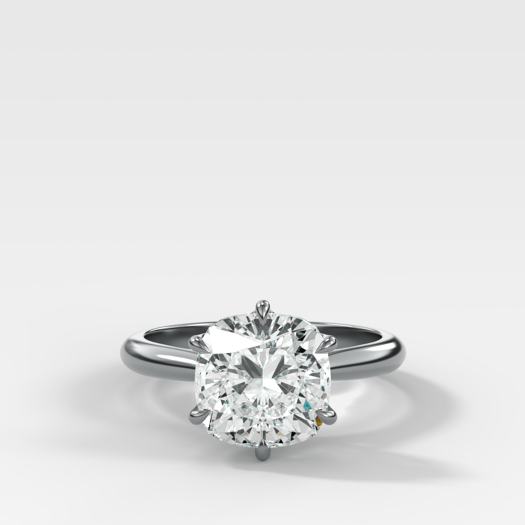 Tulip Basket Cathedral Engagement Ring with Square Cushion Cut Diamond
