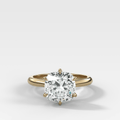 Tulip Basket Cathedral Engagement Ring with Square Cushion Cut Diamond