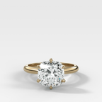 Tulip Basket Cathedral Engagement Ring with Square Cushion Cut Diamond