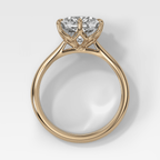 Tulip Basket Cathedral Engagement Ring with Square Cushion Cut Diamond