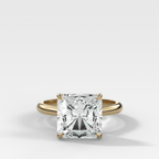Tulip Basket Cathedral Engagement Ring with Square Radiant Cut Diamond
