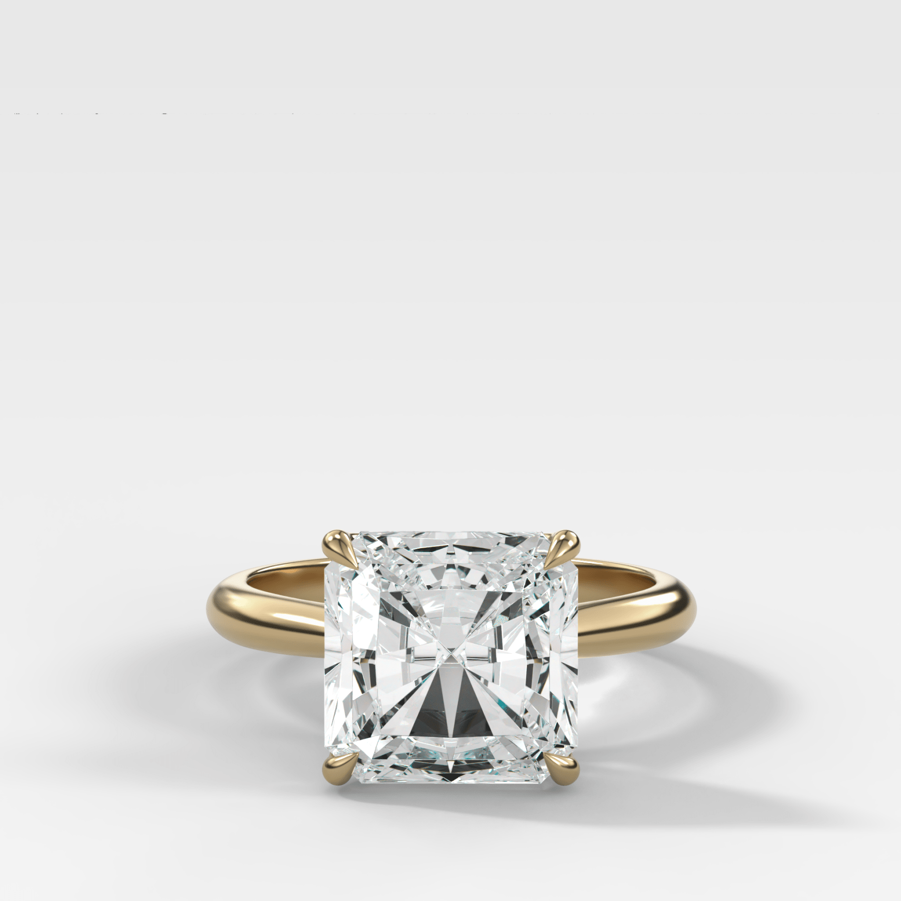 Tulip Basket Cathedral Engagement Ring with Square Radiant Cut Diamond