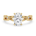 Twisted Engagement Ring With Elongated Cushion Diamond