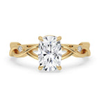 Twisted Engagement Ring With Elongated Cushion Diamond