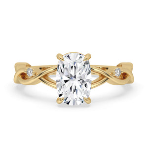 Twisted Engagement Ring With Elongated Cushion Diamond