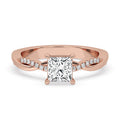 Princess Cut Twisted Band Engagement Ring