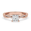 Princess Cut Twisted Band Engagement Ring