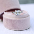 2.0 CT Asscher Cut Moissanite Three Stones Engagement Ring