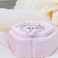2.25 CT Oval Moissanite Three Stone Stones Engagement Ring
