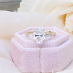 2.25 CT Oval Moissanite Three Stone Stones Engagement Ring