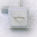 1.50 CT Oval Cut Moissanite Three Side Pave Setting Engagement Ring