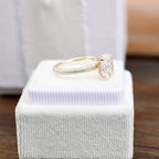 1.50 CT Oval Cut Moissanite Three Side Pave Setting Engagement Ring