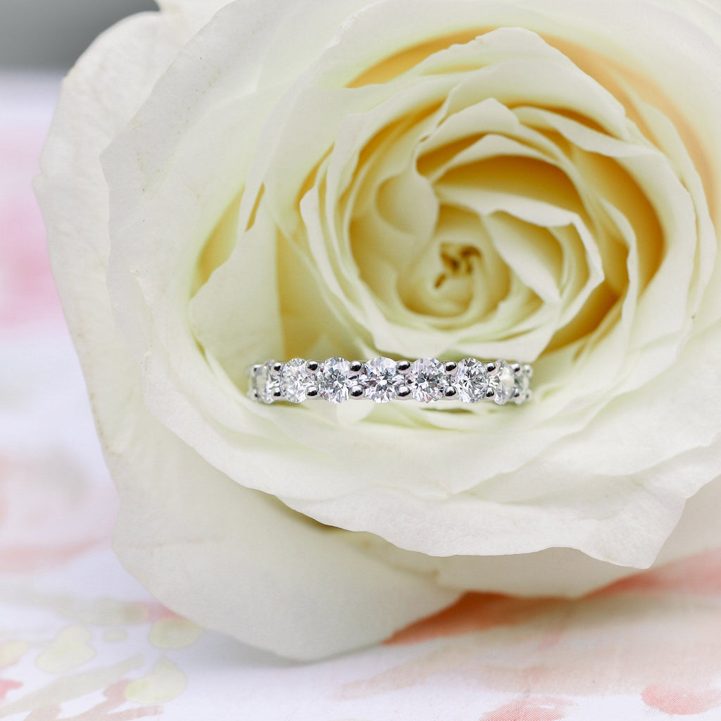 2.0 TCW Round Brilliant Cut Full Eternity Diamond Wedding Band