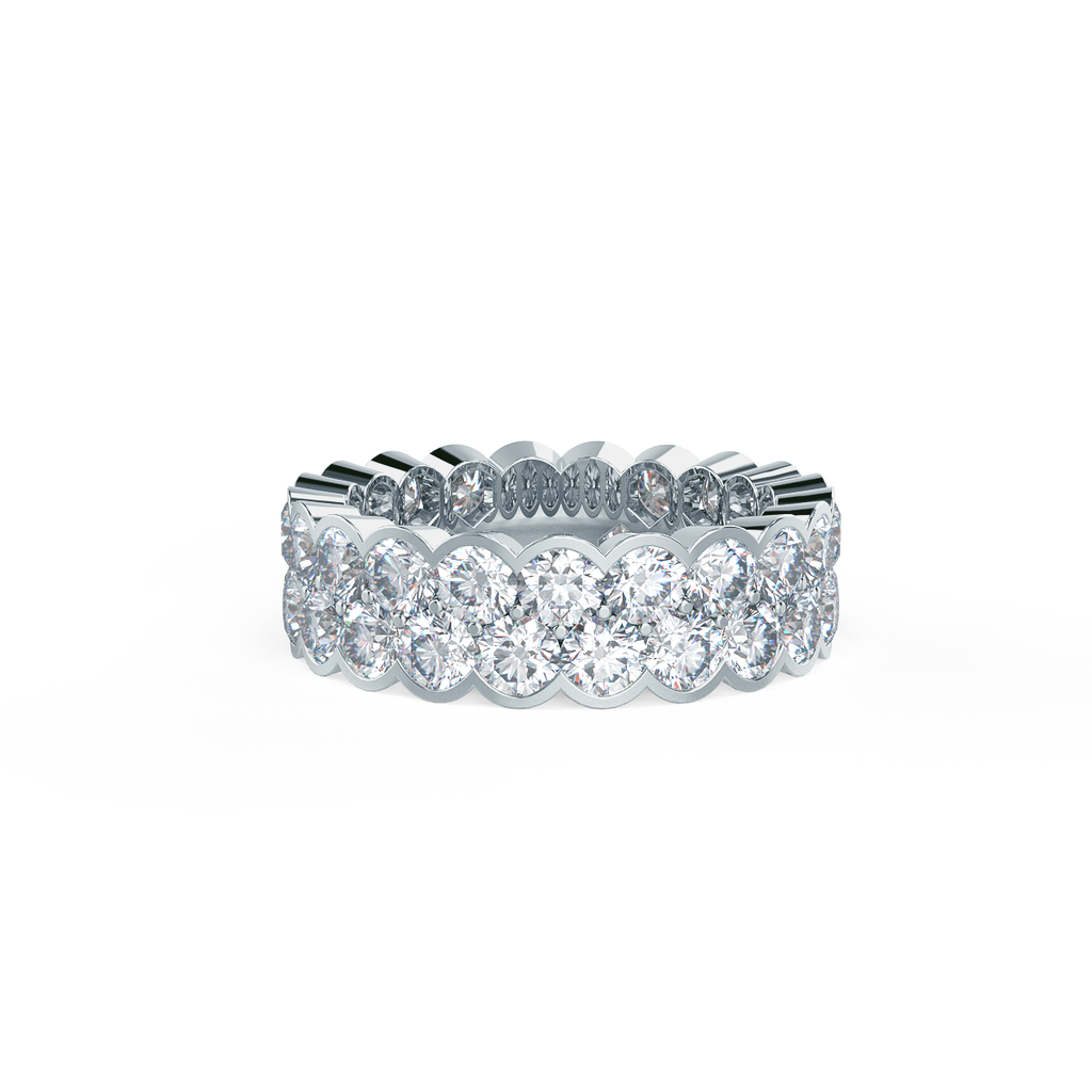 2.0 TCW Round Cut Two Row Setting Moissanite Wedding Band
