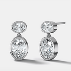 Two Stone Bezel Drop with Oval Cut Diamonds