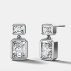Two Stone Bezel Drop with Radiant Cut Diamonds