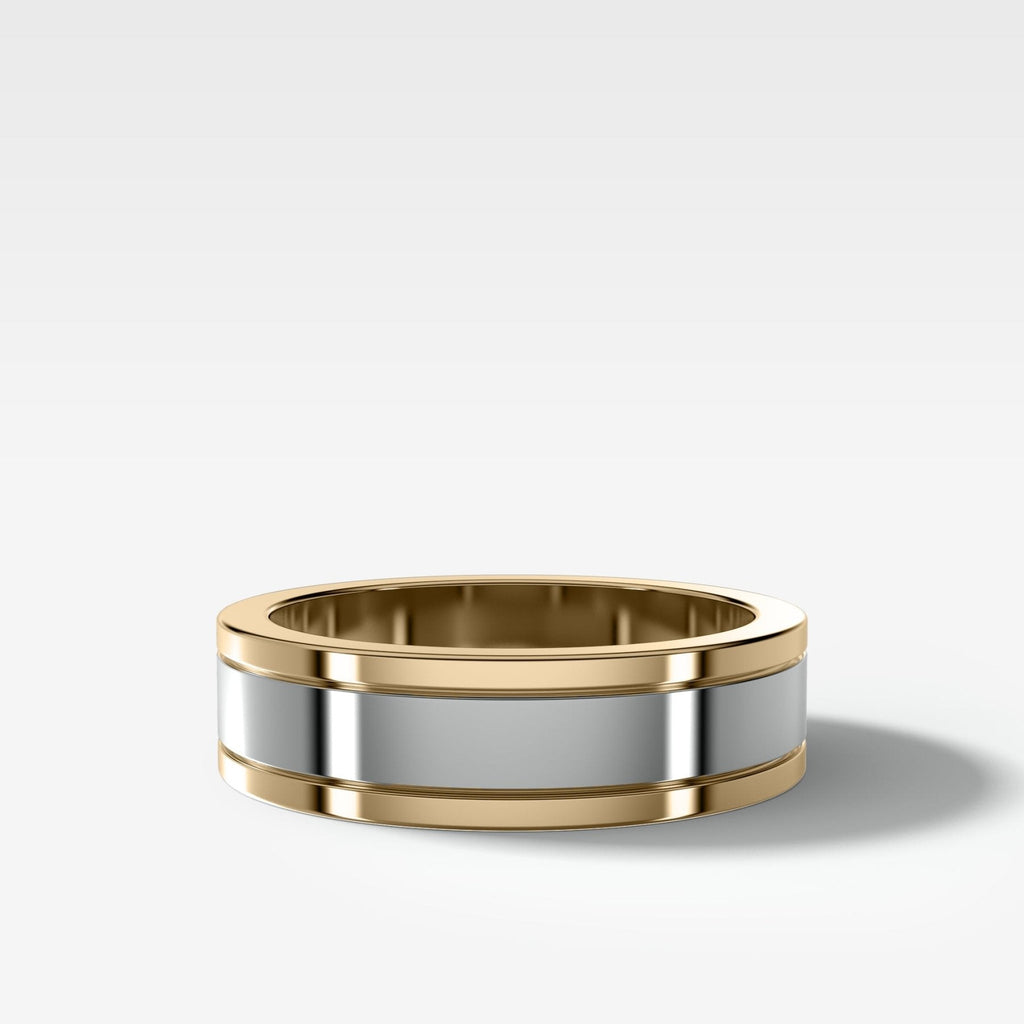 Two Tone Finest Wedding Band 6mm