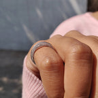 Round Cut Knife Edge Wedding Band