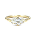 1.18 CT East West Marquise Diamond Moissanite Hidden Halo Engagement Ring