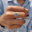 Cyan Blue Asscher Cut Solitaire Ring