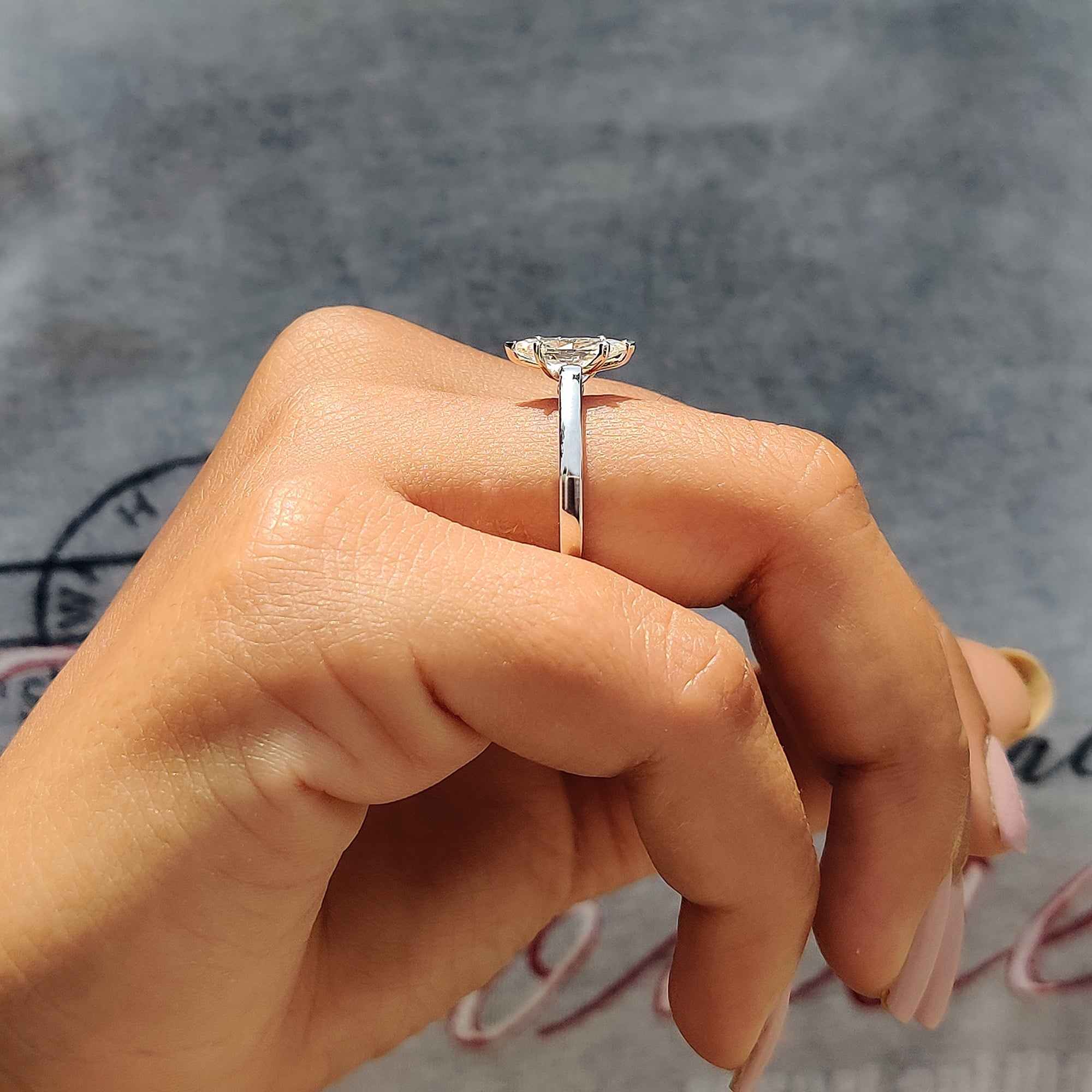 Marquise Moissanite Ring With Solitaire Style