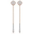 0.75 TCW Round Moissanite Diamond Long Drop Earrings