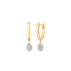 0.14 TCW Round Moissanite Diamond Drop Huggie Earrings
